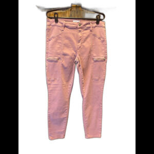 Pistola Womens Pink Stretchy Cargo Zipper Pocket Size 30 ? Cropped Sporty Pants